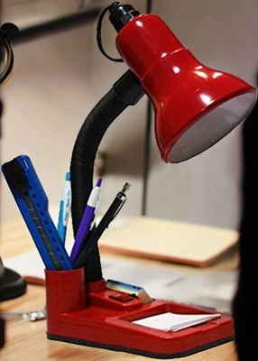 spark world HomeDecorTableLamp-TL009 Table Lamp(22 cm, Red)