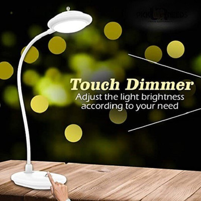 AKR LED Desk Lamp Eye-Caring Table Lamp, 360° Flexible with USB Charging Cable Study Lamp(14 cm, White)