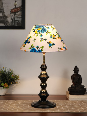 Devansh Multicolor Cotton Table Lamp With Iron Base Table Lamp(42.5 cm, White, Blue)