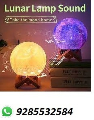 moonlamp MME PERSONALIZED REMOTE SPEAKER MOON LAMP ( 12CM , 16 COLOURS ) Night Lamp(12 cm, White)