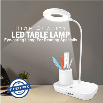 Daily Needs Shop 3 Mode Rechargeable Touch Control Table Desk LED Light with Pen & Mobile Stand Study Lamp(12 cm, White)