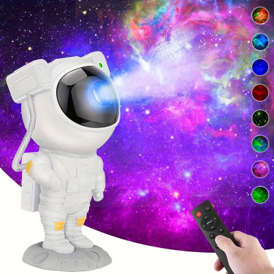 GRANTHI ENTERPRISE Galaxy Night Light Astronaut Space Star Projector Nebula 360° Adjustable Head Night Lamp(22.5 cm, White)