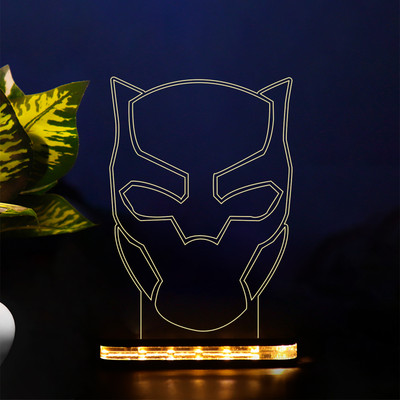 StarLaser BlackPanther785 3D Led Night Lamp with 12V 1 amp Adapter Desk Table lamp Table Lamp(14 cm, warm white)