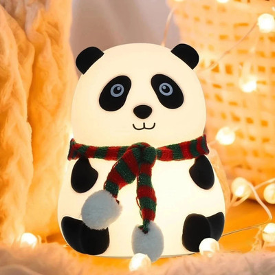 Worldwise Cute Panda Silicon USB Rechargeable Light Night Lamp(13.2 cm, Multicolor)