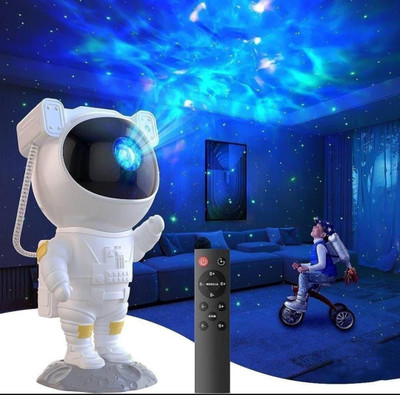 MAKD Galaxy Night Light Astronaut Space Star Projector Nebula 360° Adjustable Head Night Lamp(10 cm, White)