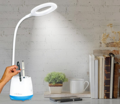 Make Ur Wish On/Off Switch LED Desk Lamp Table Lamp(19 cm, White)