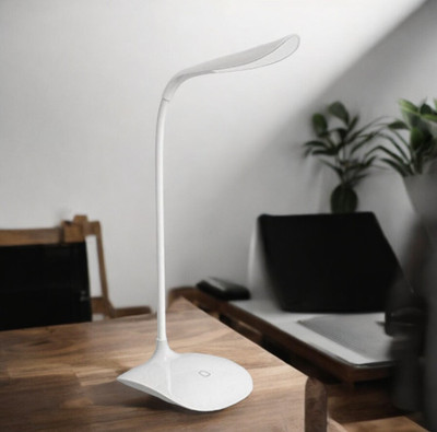 zynati white angular table lamp17 Study Lamp(31 cm, White)