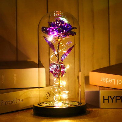 gleevers 3D Crystal Rose LED Lamp Night Lamp(22 cm, Multicolor)