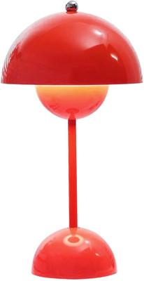 Decor Your Way Portable LED Table Lamp,Metal Desk Light,Touch Control Rechargeable Night Light Table Lamp(30 cm, Red)