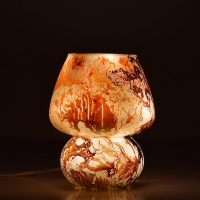 Ionic Glass Handicraft Marble Design Lamps Home Decor Glass Table Lamps Table Lamp(18 cm, Multicolor)