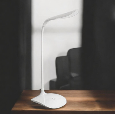 REXBURG white angular table lamp05 Study Lamp(31 cm, White)