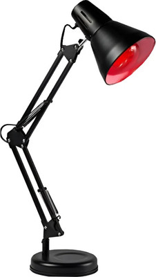 B-Arm IR Therapy Lamp with 360° Rotatable & 3-Level Adjustable Stand|ROG Light Therapy Table Lamp(20 cm, Black, Red)