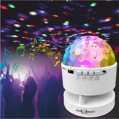 Pick Ur Needs LED Crystal Lamp Bluetooth Music Player LED Projector Speaker Light Electric Night Lamp(12 cm, White)