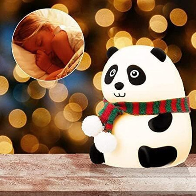 MOBONE ® Panda Silicone Night Light, Color Changing Cute Lamp with Touch Sensor Control Night Lamp(13 cm, Multicolor)