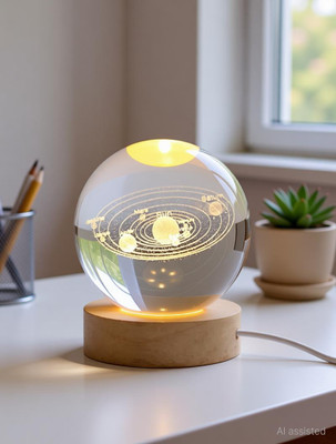 TRINGDOWN 3D GALAXY CRYSTAL BALL LIGHT Night Lamp(9 cm, Multicolor)