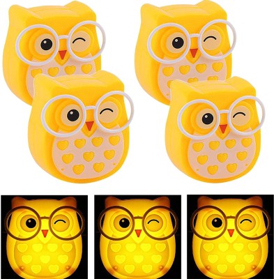 Ascension Wall Lamp Good Care Children Sleep Auto Control Nightlights for Baby (Pack of 4) Night Lamp(8 cm, Yellow)