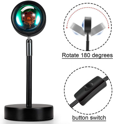 ASTOUND 360 Rotation Mood Lighting Lamp Night Lamp(26 cm, Black)