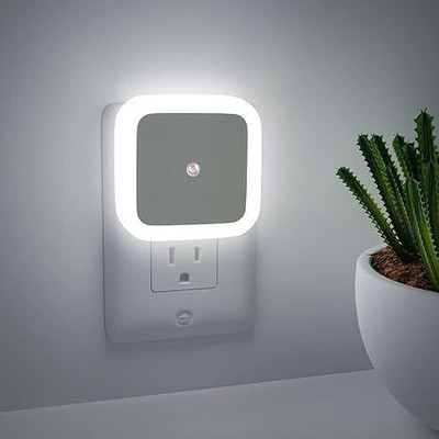 SK RAYAN sensor night lamp 0.5W LED sensor plug night lamp for bedroom office living room Night Lamp(6 cm, White)