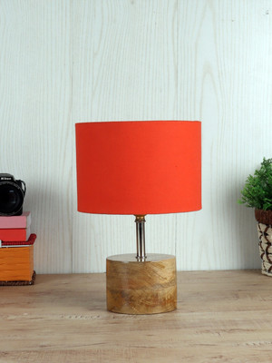 Devansh Wood table lamp with Bamboo Shade Table Lamp(30 cm, Orange)