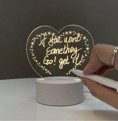 LEKORED Heart 3D Acrylic LED Night Light with Warm Glow Smart Sensor Light