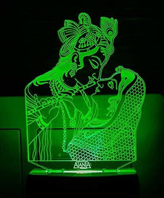 Super Ajanta 2095 RADHAKRISHNA 3D Illusion Night Lamp Comes with 7 Multi-Color and Perfect Laser Cut Design Night Lamp(10 cm, Multicolor)