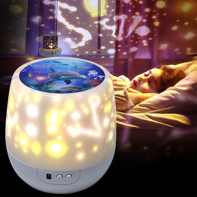 Wengonvila Star Night Light Projector Romantic Rotating Star LED Lamp with 6 Sets of Theme Table Lamp(13 cm, Multicolor)