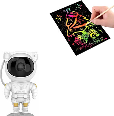 Premio Coppex Galaxy Astronaut Projector With Bluetooth Speaker Night Lamp(23 cm, White + (Free Scratch Book))