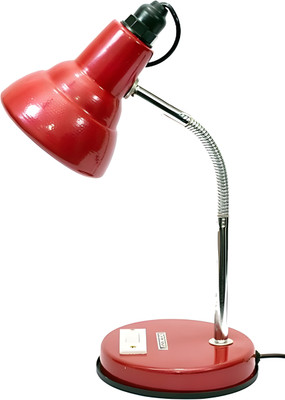 KundanLighting Vintage Study Lamp/Desk Lamp with Flexible Neck Study Lamp(40 cm, Red)