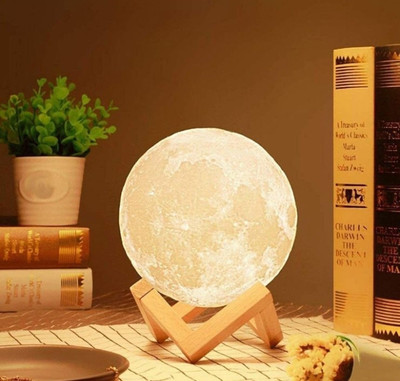 SnowShell 3D Moon Shaped LED Night Lamp(18 cm, Multicolor)