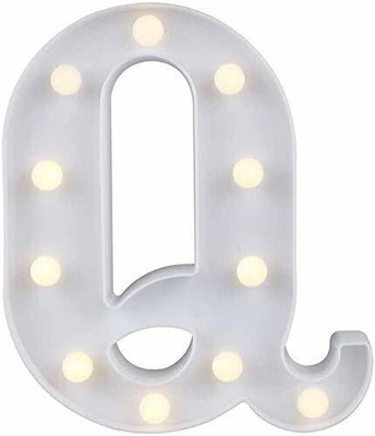 Satyam Kraft Marquee Alphabet Shaped Led Light (Q) Pack of 1. Table Lamp(22 cm, White)