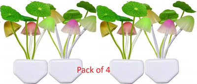SH Enterprises 3D LED Night Lamp with Plug Smart Sensor Mushroom Lamp MultiColor (Pack of 4) Night Lamp(13 cm, Multicolor)