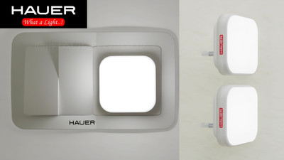 Hauer Glow-Mate Pack of 2 NANO STAR Premium LED Night Light For Hall Bedroom Classic Night Lamp(4.5 cm, White)
