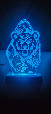 Omniverse Acrylic 3D Illumination Tiger Night Table Lamp with Multicolor Color (12 cm) Night Lamp(12 cm, Multicolor)