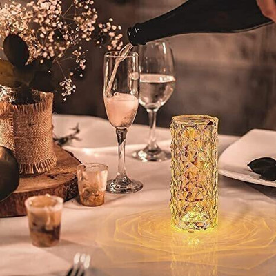 WAIKIL Crystal Rose Diamond 16 Color RGB Night Lamp(32 cm, Multicolor)