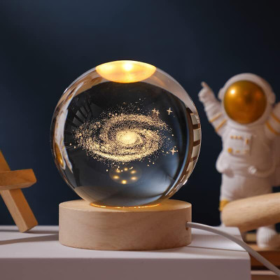 Everglow 3D Galaxy Crystal Ball Light Night Lamp(10 cm, Multicolor)