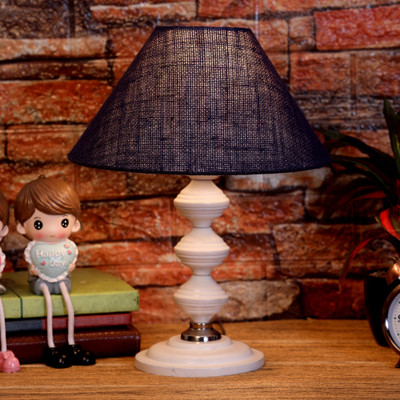 foziq Unique & Beautiful Table Lamp with White Metal Base Table Lamp(38 cm, Blue)