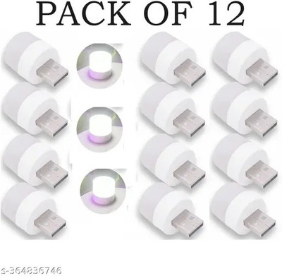 Radha Mini Usb LED Portable & Multi-Purpose Light Lamp X12.10 (Pack of 12) Night Lamp(2.5 cm, Random Colour)