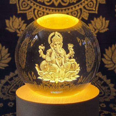 Aipom 3D Ganesh Ji Crystal Ball Night Lamp Offers & Cashback
