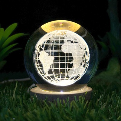 MOBIZAC 3D Earth Galaxy Crystal Ball Lamp Night Lamp(6 cm, Transparent)