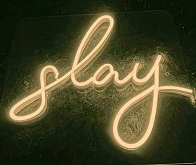 VYNES Slay LED Neon Signs Light 10 x 10 inche LED Art Decorative Sign Wall Table Decor Night Lamp