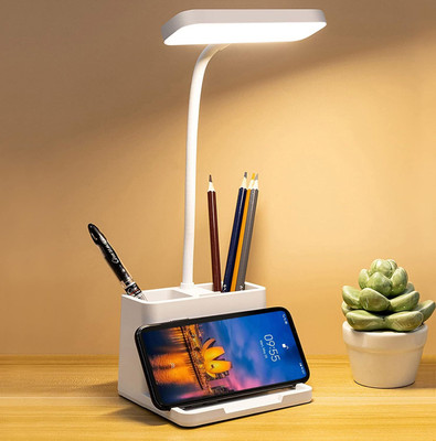iDOLESHOP 3 Color Led Rechargeable Night Lamp, With Eye Care, With Pen & Phone Holder Study Lamp(37 cm, White)