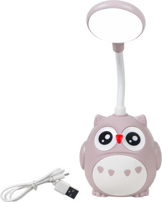 WISHKEY Cartoon Owl-Shape USB Rechargeable LED Desk Lamp with Adjustable Brightness Mode Study Lamp(12.5 cm, Brown)