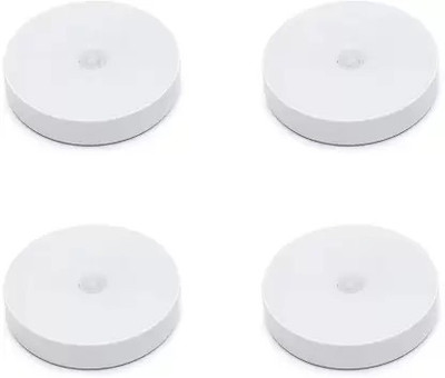 Gotamez Motion Sensor Light Battery Operated Indoor/Outdoor LED Ceiling Lights Pack Of 4 Night Lamp(2 cm, White)