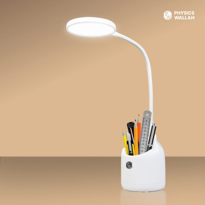 PW Table study Lamp for students Rechargeable LED Desk Reading & Night Study Study Lamp(35 cm, Black and White)