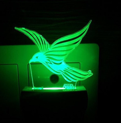 AJANTA Bird (Code - 2025) 3d Night Lamp(4 cm, Multicolor)