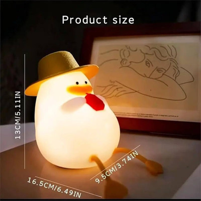 NAIRO Kola Duck Night Lamp – Soft Glow, Tap Control, Baby Safe & Rechargeable Night Lamp(12 cm, Yellow)