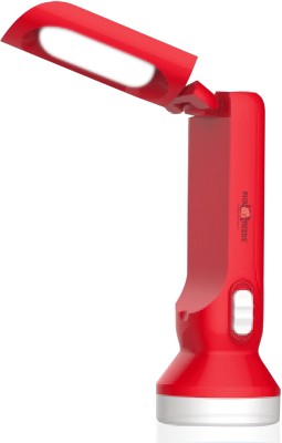 Daily Needs Shop 2 In 1 Rechargeable Long Range Torch & Study Lamp with 180° Emergency Light Table Lamp(5 cm, Red)