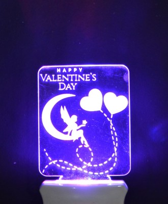 Decorcraft Valentine Wish 3D Night Lamp is Extremely cool & 3D illusion Design Night Lamp(12 cm, Multicolor)