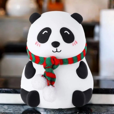 Dazzel Flex Panda Silicone Night Light Lamp With Tap Control 7-Color Changing USB Charging Night Lamp(13.5 cm, Multicolor)