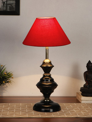 Devansh Red Cotton Table Lamp With Iron Base Night Lamp(42.5 cm, Red)